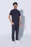 Aero Scrub Set: Lead Grey with mandarin collar