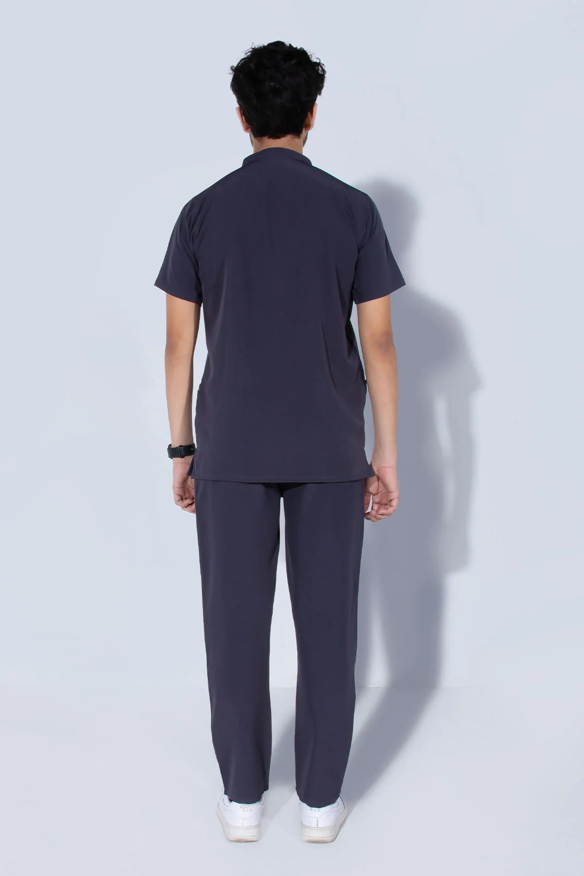 Aero Scrub Set: Lead Grey with mandarin collar