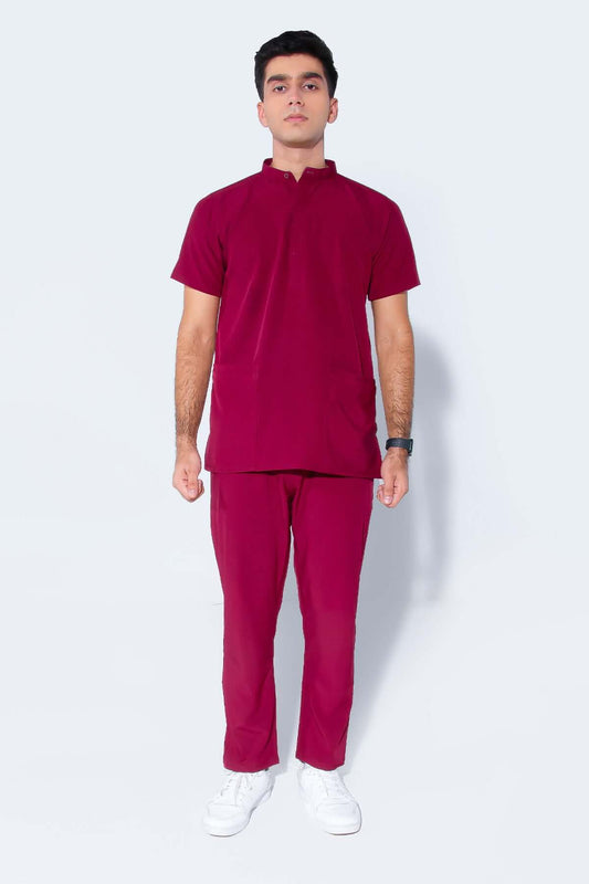 Aero Scrub Set : Mulberry with Mandarin Collar