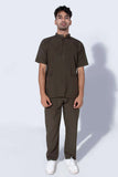 Aero Scrub Set: Olive Green with mandarin collar