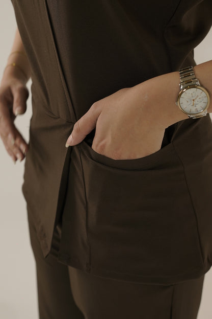 Milano Scrub Set: Chocolate Brown