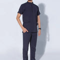 Aero Scrub Set: Lead Grey with mandarin collar
