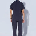 Aero Scrub Set: Lead Grey with mandarin collar