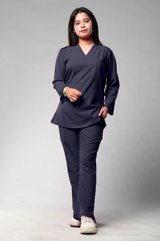 Aero Scrub Set: Lead Grey with Minimal Edge Top