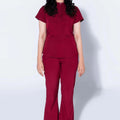 Aero Scrub Set: Mulberry Maroon with Mandarin Collar