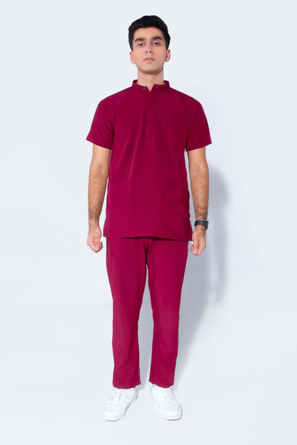 Aero Scrub Set : Mulberry with Mandarin Collar