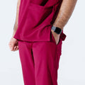 Aero Scrub Set : Mulberry with Mandarin Collar