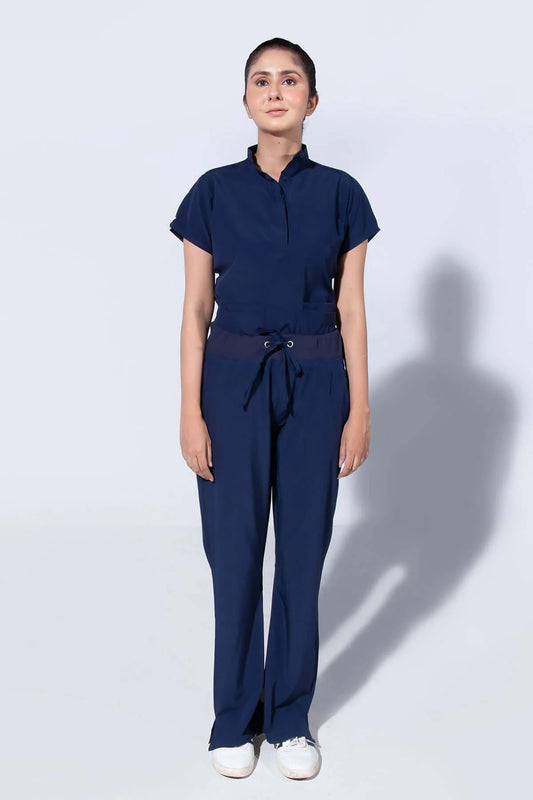 Aero Scrub Set: Nighttime Navy with Mandarin Collar