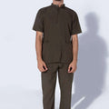 Aero Scrub Set:  Olive Green with mandarin collar