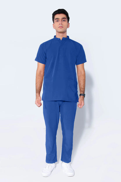 Titan Scrub Set: Royal Blue with mandarin collar