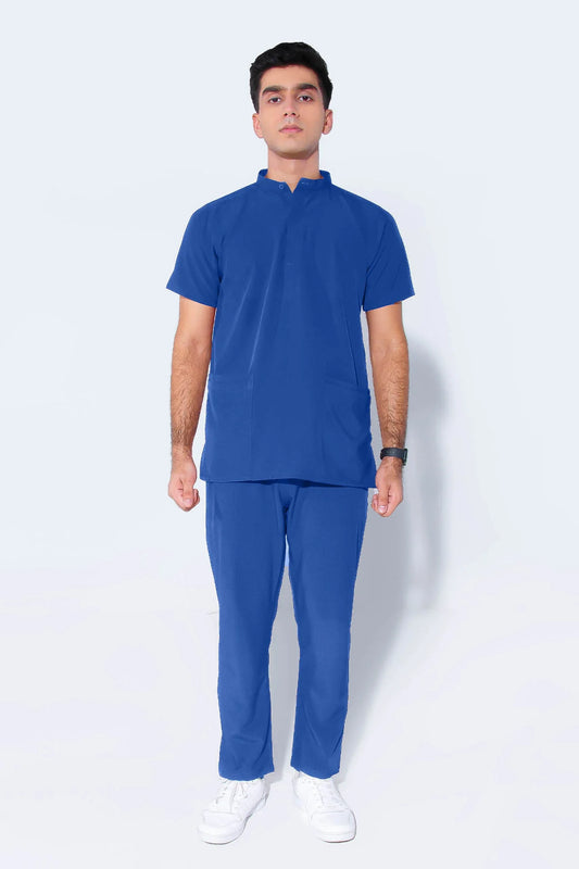 Titan Scrub Set: Royal Blue with mandarin collar