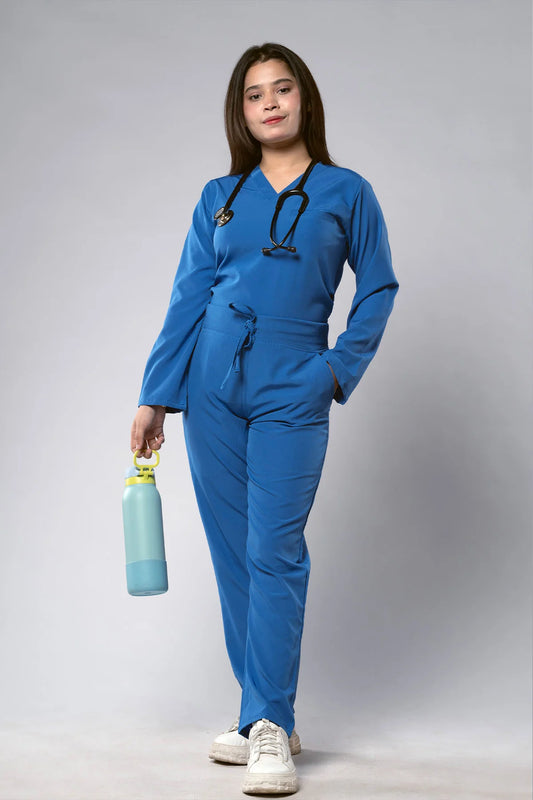 Aero Scrub Set: Royal Blue with Minimal Edge Top
