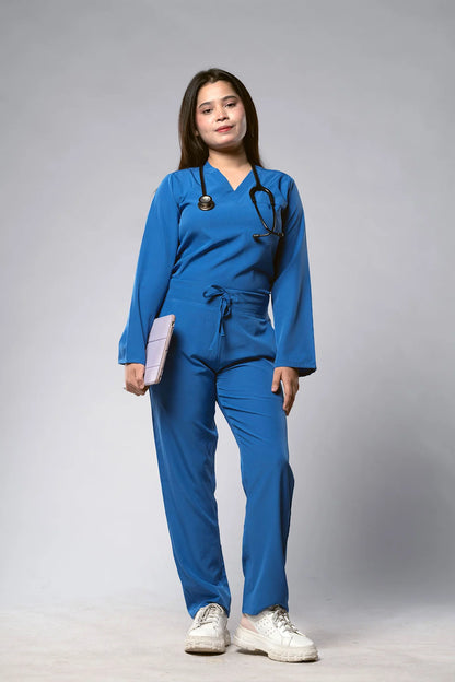 Aero Scrub Set: Royal Blue with Minimal Edge Top