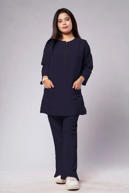 Aero Scrub Set: Lead Grey with ZipFlex Top