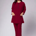 Aero Scrub Set: Mulberry Maroon with Zipflex Top