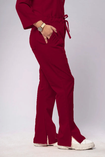 Aero Scrub Set: Mulberry Maroon with Zipflex Top