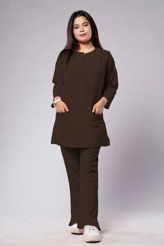 Aero Scrub Set: Olive Green with Zipflex Top